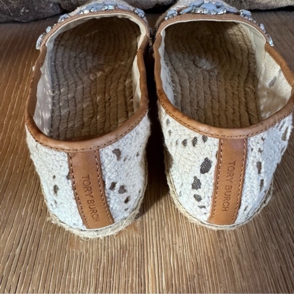 Tory Burch Crochet Embellished Flats Espadrille Sz 10.5 STUNNING PriceFirm! - Picture 5 of 12